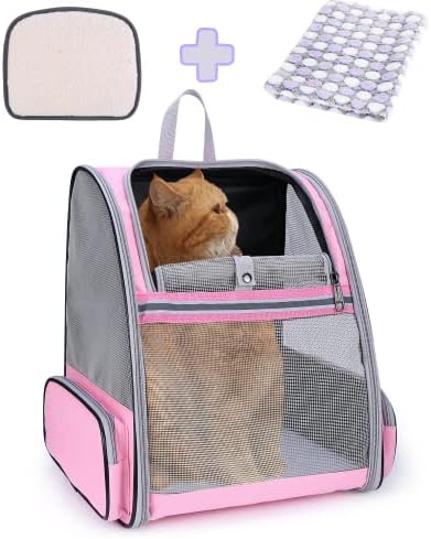 LOLLIMEOW Pet Carrier ruksak za pse i mačke,štenci, potpuno ventilirana mreža, avionske odobren, dizajniran za putovanje, pješačenje, hodanje & vanjsku upotrebu