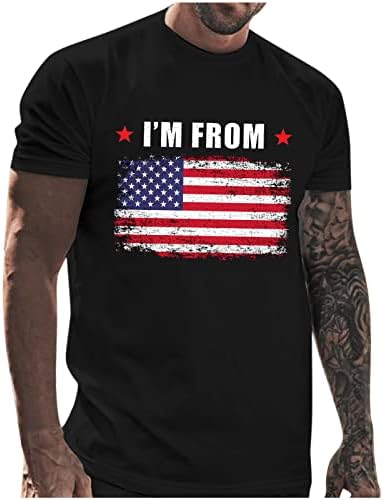 UBST 4. jula muške majice kratkih rukava Patriotska američka zastava zastava Ispis Crewneck Tee vrhovi ljetna casual osnovna majica
