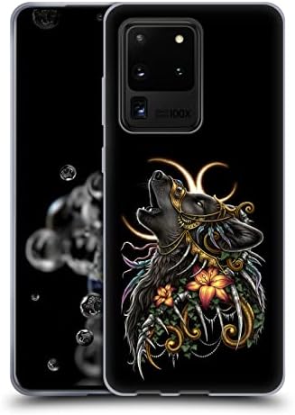 Dizajni za glavu službeno licencirani Sarah Richter Gothic Crni zavijajući vuk Životinje Mekani gel Kućište kompatibilno sa Samsung Galaxy S20 ultra 5g