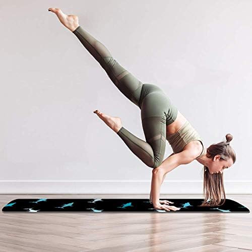 Sažetak Shark Symbols6mm Print Extra Thick Yoga Mat, Eco-Friendly TPE vježbe Mats Pilates Mat sa za jogu, trening, Core Fitness i Kat vježbe, muškarci & žene