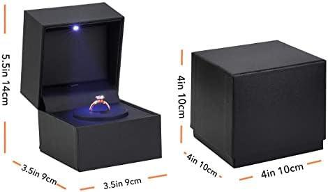 Plemenita rotirajuća prstenasta kutija sa svjetlom-Gramofonska kutija za zaručnički prsten za prijedlog,