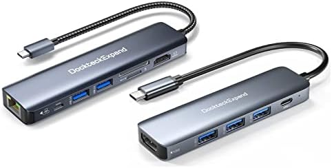 USB C Hub Multiport Adapter, Dockteckexpand 7-U-1 Tip C Hub sa 4K 60Hz HDMI,1Gbps Ethernet,100W PD,2 USB 3.0 porta,utori za SD/TF kartice za MacBook Pro, MacBook Air, iPad Pro, Surface, Steam Deck