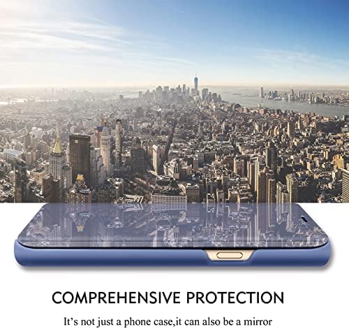Galaxy A34 5G kožna futrola kompatibilna sa Samsung Galaxy A34 5G, tanka futrola za telefon Clear View ogledalo za šminkanje Flip Cover, sa postoljem otporan na udarce zaštitni poklopac za Samsung A34 5G 6.6-inčni