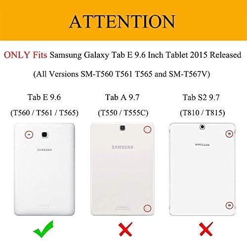 Ekvinor Galaxy Tab E 9.6 Slučaj - Slim Kožna postolja Folio poklopac kućišta za Samsung Galaxy Tab E 9,6