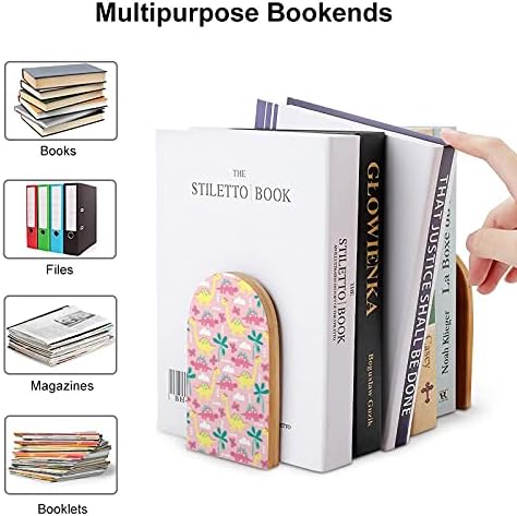 Pink Dinosaur Animal Book završava za police drveni držač za knjige za teške knjige razdjelnik moderni dekorativni