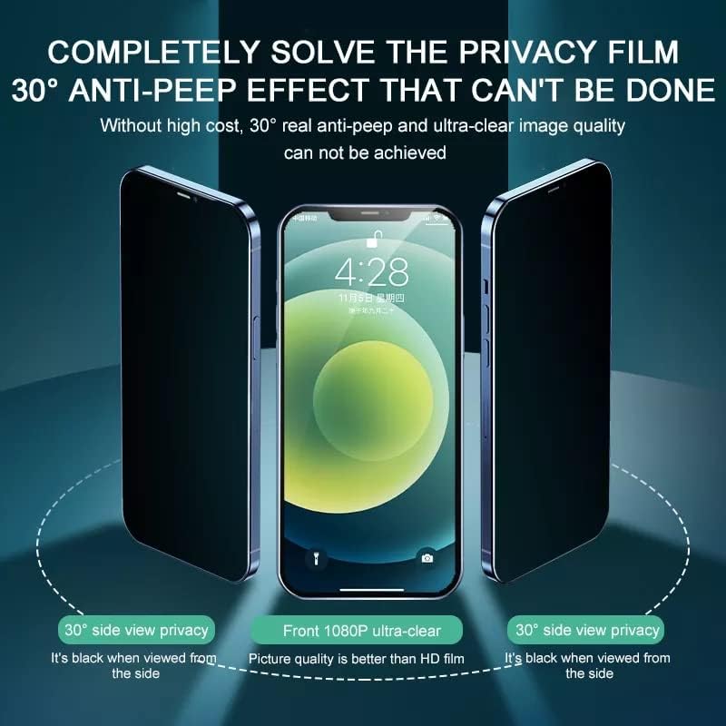 Premium Zaštita ekrana za privatnost za OnePlus 10 Pro, Anti Spy kaljeno staklo Film ,2 komada [Anti Glare] [precizan izrez] [Case Friendly] [Easy Install]