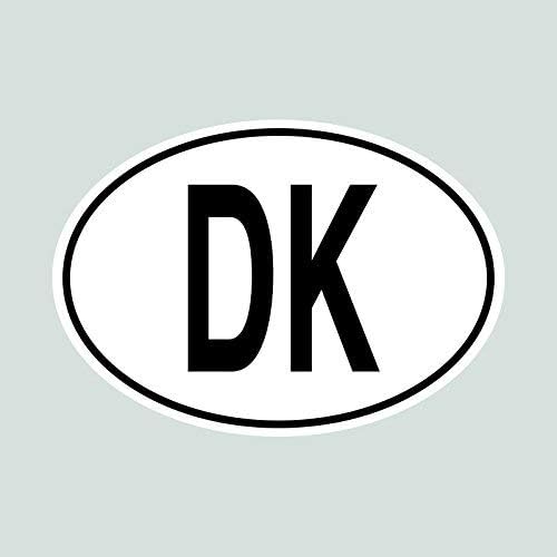 DK Danska Kod države Ovalna naljepnica Naljepnica Vinil proizveden u SAD-u