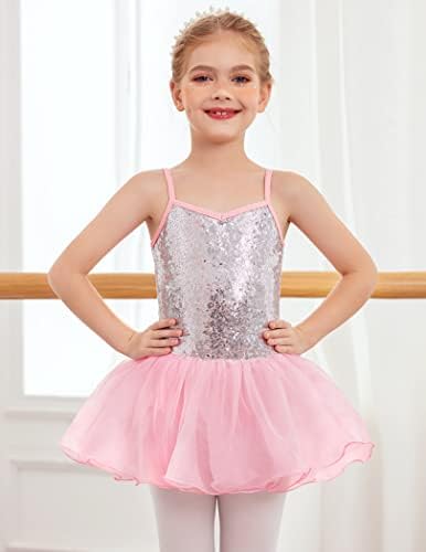 Zaclotre djevojčice sa šljokicama triko sa svjetlucavim remenom balet triko Tutu haljina balerina Odjeća plesni kostim za djecu