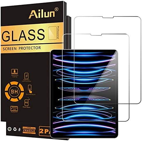Ailun 2 paket zaštitnik ekrana za iPad Pro 12.9 inčni ekran [2022 & 2021 & 2020 & amp; 2018 Release] kaljeno staklo [Face ID & Apple Pencil Compatible] Ultra Sensitive Case Friendly [2 Pack]