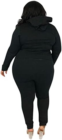 Hemlock ženski komplet odjeće Plus veličine Dugi rukav s kapuljačom sa patentnim zatvaračem sa pantalonama