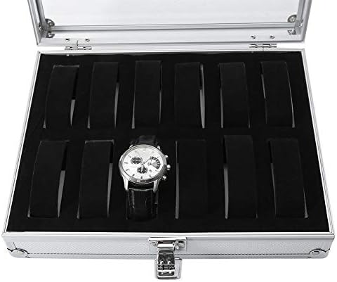 AUNMAS satovi zaslon za skladištenje ladica prozirno staklo nakit nakit Organizator aluminijumskog pravokutnika Desktop kutija za kućnu kancelariju