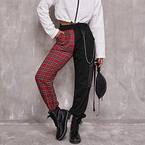 Keusn Womens mekane teretne pantalone Y2K Trendi elastični džepovi za struku Teretne hlače Niske struke Torpy hlače Široke pantalone za noge