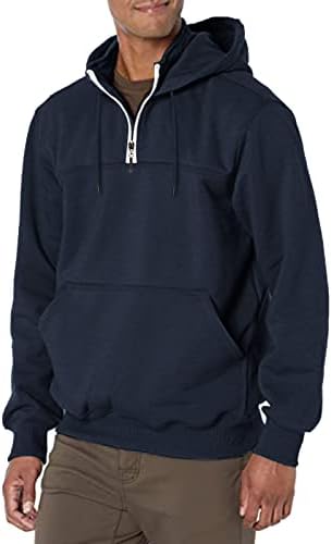 NQYios Quarter Zip up duksev za muškarce Lightweight 1/4 patentni pulover Duksevi zimski vanjski topli džemper Kanga džepni kapuljač
