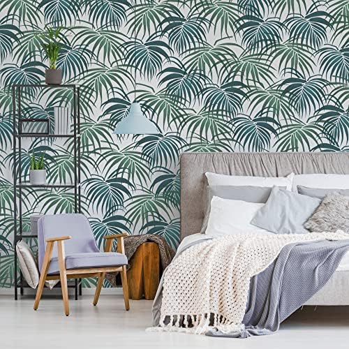 Nakleo Plastični zidni šablon - Areca Palm Frond - Veliki pozadina uzorak slikarki DIY Art Craft predložak