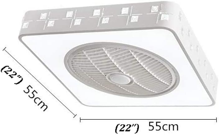 HABRUR Stropni ventilator ventilator ventilatora 22 LED stropni ventilator sa lakom kućnom rasvjetom kvadrat