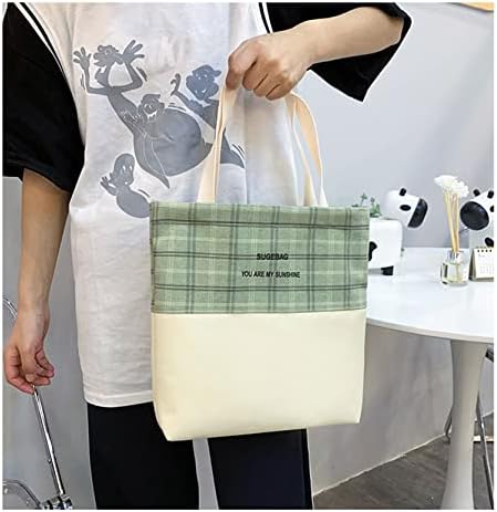 Hopecn Kawaii Plaid ruksak Set 5kom ženska slatka žalfija zelena estetska torba Školska torba za knjige
