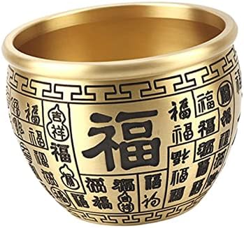 Klkcms Brass Bowl Kineska tradicionalna statua FU Bowl Cylinder Skladištenje Bowl Bowl za spavaću sobu Vjenčanje