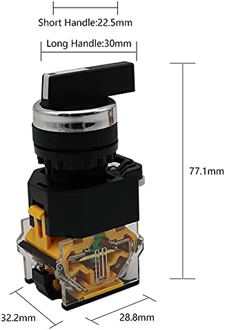 VEVEL 22mm selektorski gumb okretni prekidač zasumce Trenutak 2NO 1NO1NC 2 3 Pozicija DPST 10A 400V prekidač
