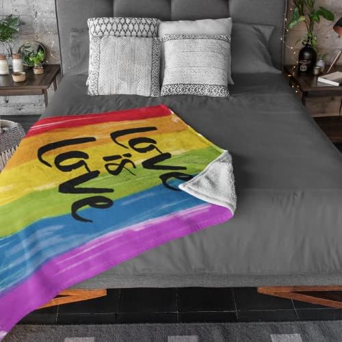 LFMU Pride Rainbow Flannel Blaket Love je ljubav LGBT zajednice Super mekano ugodno bacanje premium fleece