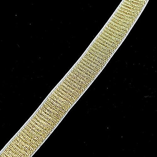 10yards Gold Elastic Stretch single Face Ribbon 14mm traka Trim Applique materijal za šivanje materijal
