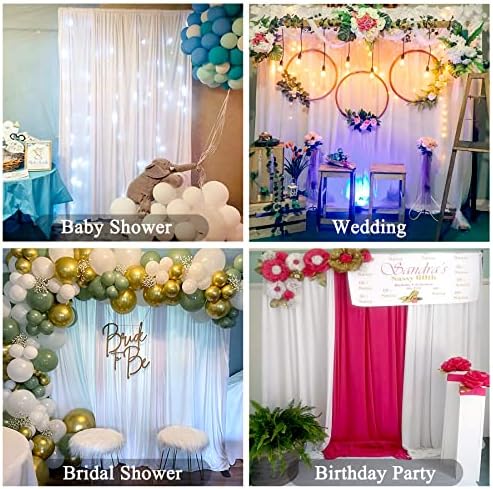 6 ploče bijela pozadina zavjese za stranke vjenčanje bora bez 30ft x 10ft pozadina zavjese za Baby Shower