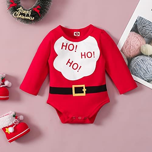 Knomorning Tees Newborn Božićna odjeća Baby Boy Girl Romper Xmas Pismo Ispis Crewneck Santa Baby Jednodijev