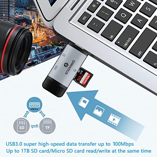 Čitač SD kartica, USB Tip C za SD/Micro SD čitač kartica USB 3.0 Adapter za čitač memorijskih kartica kompatibilan