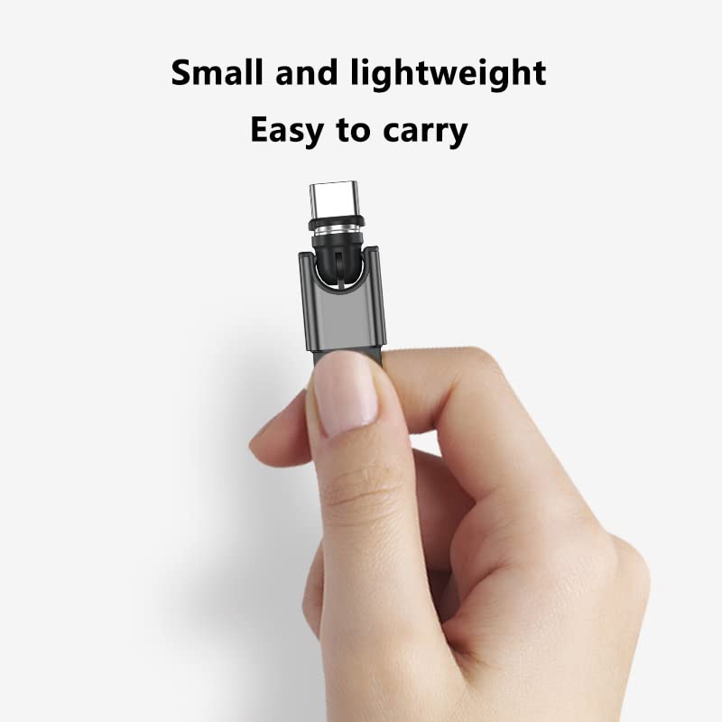 USB a muški za Tip-C muški/Adapter za osvjetljenje.Kratki rotirajući magnetni kabl za punjenje od 540 stepeni