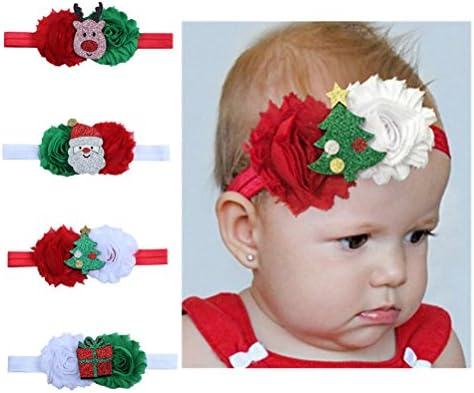 PRETYZOOM4KOM Baby Girl Toddler Bowknot cvijet traka za glavu Cartoon Santa Claus Elk Knotted Glitter Hair