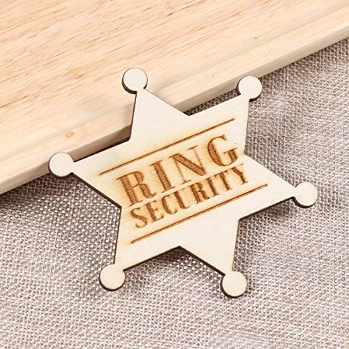 PartyKindom prsten sigurnosna značka štipaljka za vjenčanje Rustikalni drveni prsten nosilac poklon za dječake