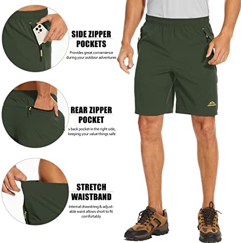 Magcomsen muške kratke hlače Brze suhi atletski kratke hlače sa džepovima sa patentnim zatvaračem za teretanu,