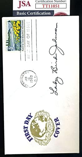 Lady Bird Johnson JSA Coa ruka potpisana 1969 FDC cache autogram