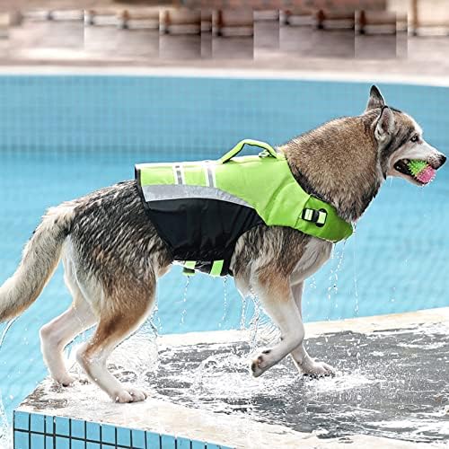 Podesiva jakna za pse, PET pravni prsluk za plivanje, reflektirajuća kupaći kostimi sa bradom za bazen na