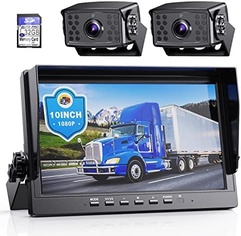 eRapta HD 1080p 10 sistem žičanih rezervnih kamera 10-inčni za RV kamion prikolica Van Quad Split Monitor