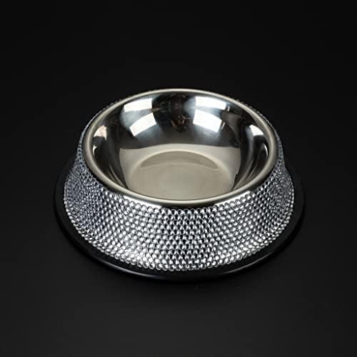 YAQINUO Zdjela za pse od nehrđajućeg čelika posude za kućne ljubimce hranilica za vodu s hranom s neklizajućom