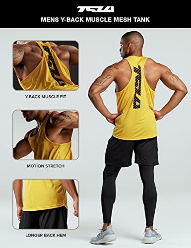 TSLA 3 pakovanje Muški suhi fit y-back mišićni rezervoar za vježbanje, atletski trening teretane Cisterne