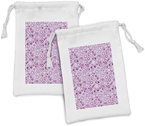 Ampesonne apstraktna torbica tkanina set od 2, ženski ukrasi za savlake u uzorka tonova šljive, male torbe