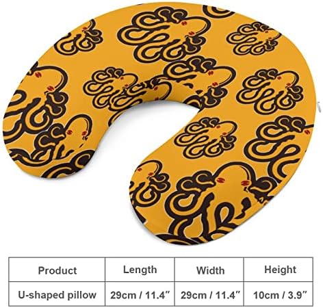 Žuta hobotnica putni jastuk u obliku vrata u obliku za glavu i vrat jastuk za glavu pjene za glavu pjene