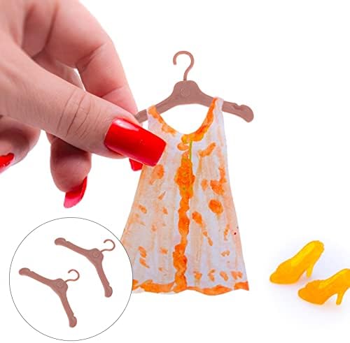 Minijaturistički vješalica ZERODEKO 50pcs lutka, plastična vješalica za lutku odjeću stalak za odjeću za
