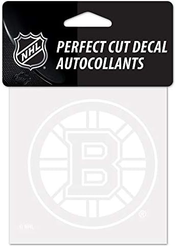 WinCraft NHL Boston Bruins 4x4 Savršeno rezano bijelo naljepnica, jedna veličina, boja tima