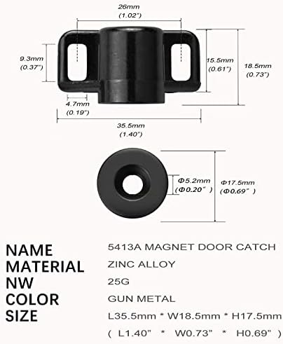 2 Pakovanje ormaritnih magneta ulov vrata sa magnetičnim zasun za vrata za vrata bliže, magnetskim bravama,