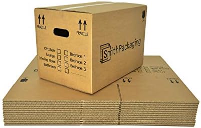 SmithPackaging 10 velikih jakih kartonskih pakovanja kutija za selidbe 51cm x 29cm x 29cm sa ručkama za
