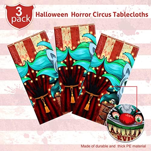 TIAMON 3 komada Halloween Stolcloth horor Cirkuski stol poklopac Giant Evil Clown Stolcloth Halloween Circus