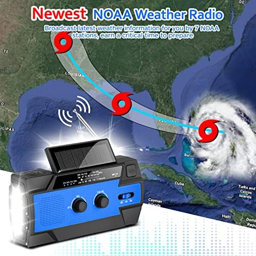 Radio za lampicu za hitne slučajeve, najnoviji radilica solarni NOAA Radio sa AM FM,najbolji prijem, Power
