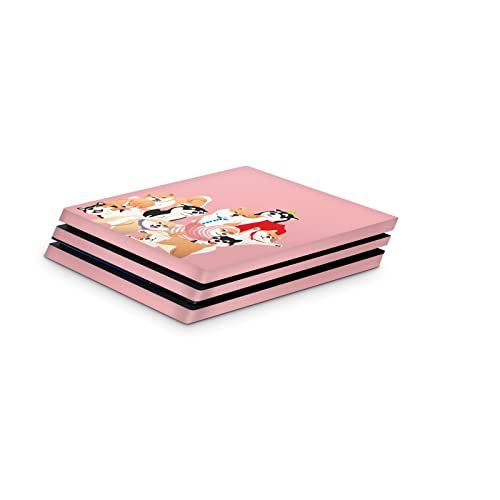 ZOOMHITSKINS PS4 Pro Skin, kompatibilan za Playstation 4 Pro, Shiba Inu pas Lover Puppy Pink Cute Japan