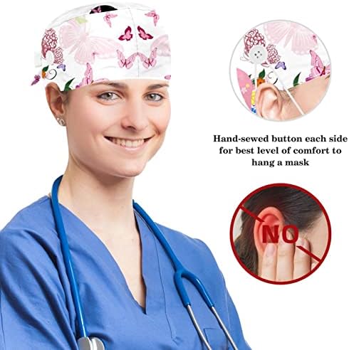 Žene i muške hirurške kape sa lukom kose škrt za lavande cvijet cvjeta cvjetaju radni šešir jedna veličina