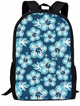 Poceacles Blue Hibiscus Hawaiian Print Kids Backpack Dječji ruksak za djecu, školska torba Bookback ruksak