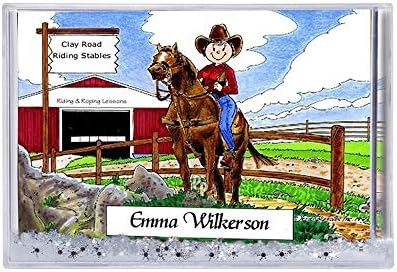 PrintPedPerfection.com Personalizirani prijateljski Folks Sning Globe okvir Poklon: Cowgirl, Rancher, Farmer