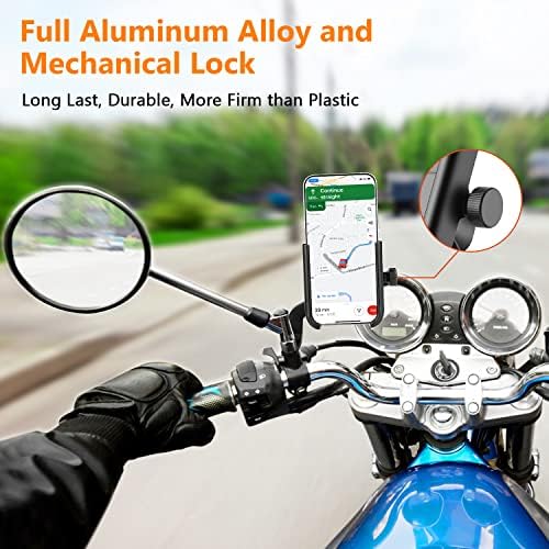 UBeesize nosač telefona za retrovizor motocikla, držač za mobilni telefon za Motor Full Aluminium Alloy