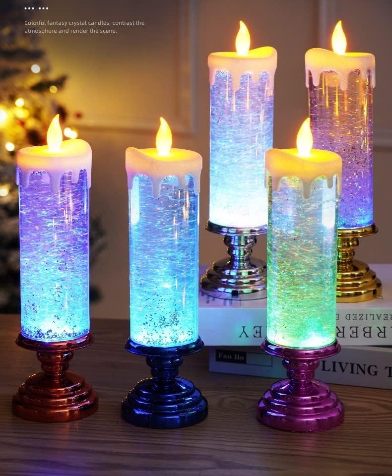 LED Magic Candle Light za uređenje doma, 7 boja automatsko mijenjanje USB punjive vodootporne vrtložne svjetlucave